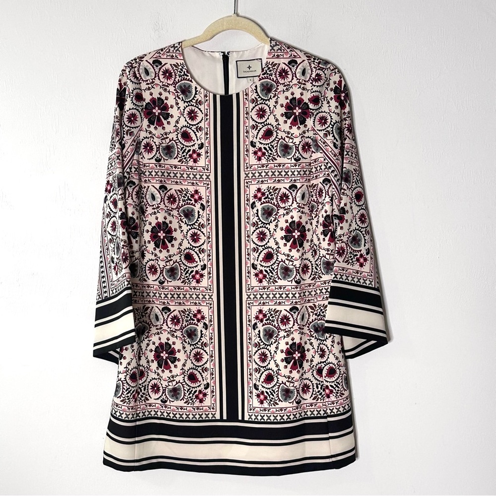 New! Tuckernuck Patchwork Floral Mini Jamie Long Bell Sleeve Boho Dress Size S - Picture 3 of 5
